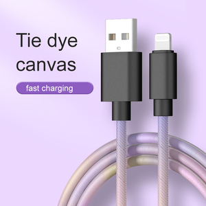 Tie-Dye Đầy Màu Sắc Chất Liệu Bán Buôn USB C Cáp 1M 2M 3Meter Loại C Cáp Nhanh Chóng Sạc Dữ Liệu Cho Iphone - Product Image 4