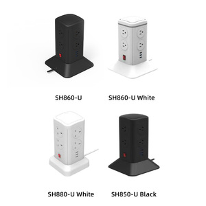 Vastfafa - سلك تمديد برجي منزلي, 8 مآخذ تيار متردد، 6 منافذ USB، شريط طاقة واقي من زيادة التيار الرأسي - Product Image 6