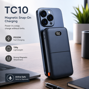 พาวเวอร์แบงค์แม่เหล็กพรีเมียม 2 in 1 รุ่น TC10 ความจุ 10000mAh ซีรีส์แฟชั่นสำหรับโทรศัพท์ - Product Image 4