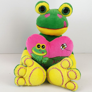 Green Frog Toy with Big Eye and Long Leg Stuffed Plush with <strong>Red</strong> Heart for Valentine's Day Gift - Product Image 5