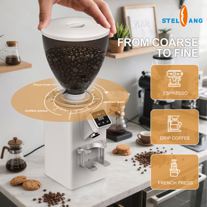 <b>Touch</b> <b>Screen</b> Control Single and Double Cup Grind <b>Coffee</b> 74mm 1200g <b>Coffee</b> <b>Machine</b> - Product Image 4