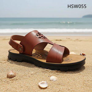 HY, Sandalias de Playa para <span class=keywords><strong>Hombre</strong></span>, Talla Grande, Punta Abierta, Precio Económico, Estilo Africano, Color Marrón, para Vacaciones en la Playa, HSW055 - Product Image 2