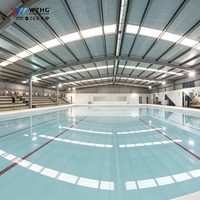 Parque Acuático Cubierto con Estructura de Acero Moderna, Recinto para Arena Deportiva Multifuncional con Estructura Metálica