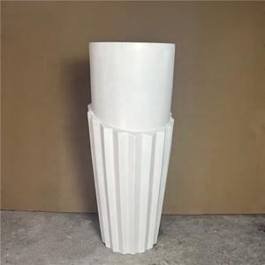 Lớn trắng gốm bảng Flower Vase Đối với trang chủ và trang trí sân vườn thanh lịch tầng Vase - Product Image 4