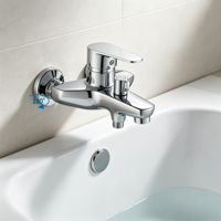 Robinet de douche monocommande en alliage de zinc poli au design moderne, avec cartouche céramique, idéal pour les salles de bain d'hôtels et d'appartements