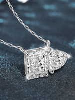 Amour-coeur forme bijoux D couleur 925 argent Sterling princesse coupe Moissanite pendentif collier pour femmes griffe réglage