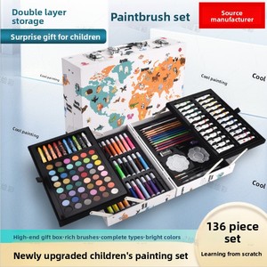YICHEN Set da Pittura 136 Pezzi in Scatola Regalo a Doppio Strato, Tema Mondo Animale, con Strumenti per <span class=keywords><strong>Disegno</strong></span> e Pennelli, per Compleanni/Feste - Product Image 3