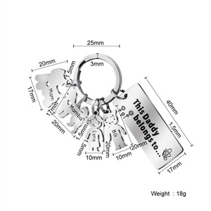 HY Fête <span class=keywords><strong>des</strong></span> Pères Personnalisé DIY Gravé Mâle et Femelle Poupée Pet <span class=keywords><strong>Porte</strong></span>-clés En Acier Inoxydable - Product Image 6