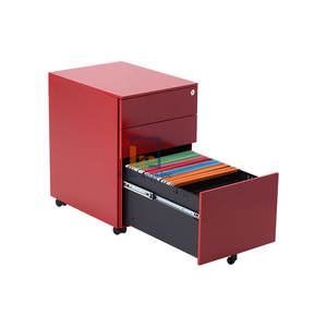 Escritorio de Oficina Móvil de Acero con Diseño Moderno, Colores y Tamaños Personalizables, con Archivador de 3 Cajones para Oficina en Casa - Product Image 3