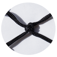Filet de pêche en corde tressée à nœud simple en polyester, corde noire