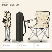 Chaise de camping en gros pour événements en plein air avec porte-gobelet latéral et logo et motif personnalisés pour soirées autour du feu de camp