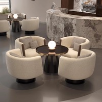 Microfibre Tissu Sectionnel Canapé Chaise Ensemble PU Bureau De Vente Hall Négociation Table Salon De Beauté Réception Thé Table Café Éponge
