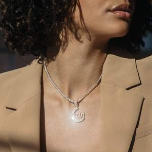<span class=keywords><strong>Promoción</strong></span> Iced Out Bling Mujeres Joyería de moda Micro Pave 5A Cubic Zirconia 3mm Cadena DE <span class=keywords><strong>TENIS</strong></span> CZ Moon Allah Colgante Collar - Product Image 1