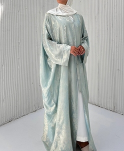 Ramadán Turquía mariposa Kaftan brillo poliéster manga murciélago modesto vestido islámico Hijab conjunto invierno elegante musulmán Abaya - Product Image 3