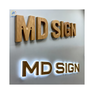 Custom LED 3d segnaletica in legno segno di lettera logo aziendale ha portato il segno luminoso per la società logo del marchio del negozio all'aperto nome della scheda segno - Product Image 2