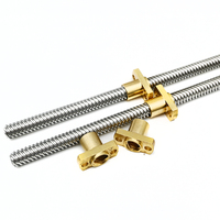 Ball Screw TR8X2 TR8*2 100mm-2000mm Stainless Steel Brass Nut Bearing Factory Direct Customized