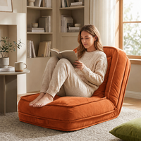 Canapé-lit moderne minimaliste compressible avec cadre métallique, inclinable, avec rangement, pliable, en tissu velours côtelé, pour petits espaces, hôtel