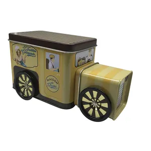 القصدير شاحنة حصالة نقود معدنية سيارة القصدير لعبة الحافلة المدرسية صندوق معدني Peterbilt لعبة