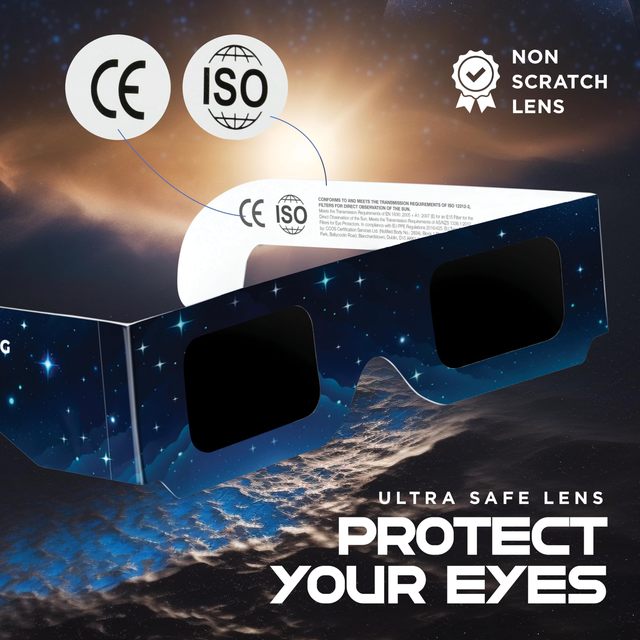 ISO&CE Factory Certified Paper Eclipse Glasses Custom Printed Solar Viewing Promotional Cardboard Solar Eclipse AAS Glasses