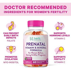 Vitamines gommeuses prénatales OEM/ODM - Soutien nutritif doux pour les femmes enceintes |   Complément alimentaire végétalien, saveur naturelle de fruits - Product Image 2