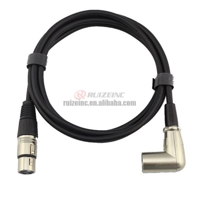 1M/2m/Xlr 3pin Cable XLR Cable Male to Female 90 Degree Elbow USB Cable Microphone Pure Copper Noise Reduction Line