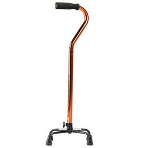 Hengfukang Aluminum Alloy Adjustable Four Legged Cane Bronze Color B07 <b>Walking</b> <b>Stick</b> For Elderly Support - Product Image 1