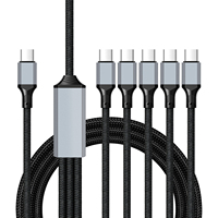 Accessoires mobiles : Câble de données 5-en-1 haute vitesse 100W, tressé en nylon, charge rapide Type-C pour iPhone 17, ordinateur et appareil photo