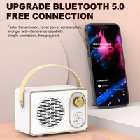 Altavoz Bluetooth Retro, Mini Altavoz Portátil Vintage, Reproductor MP3 Recargable con Tarjeta de Memoria, AUX, USB, para Campamento, Fiestas, Regalo