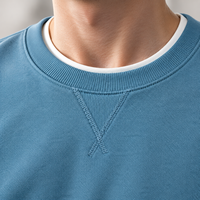 Sweat-shirt en molleton brossé 100 % coton personnalisé pour homme, coupe classique, col rond, vierge, décontracté, vente en gros