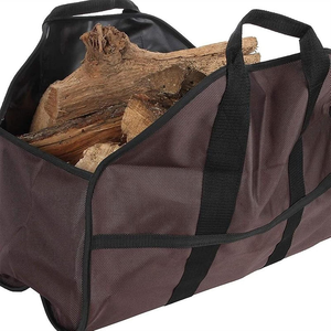 Sac de transport pour bois de chauffage pliable robuste, grand sac en toile avec poignées, transport de bois portable pour cheminée en extérieur - Product Image 4