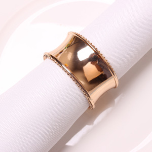 Servilleteros Redondos de Metal en Varios Colores al por Mayor, Anillos para Servilletas de Boda en Oro Rosa, Diseño Circular - Product Image 4