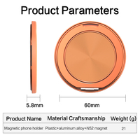 Support de téléphone magnétique pliable en aluminium avec logo laser personnalisé, antichoc, double usage bureau/voiture, cadeau d'affaires