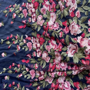 Fiori colorati comodo tessuto ricamato Jacquard pizzo di lusso per abito da sposa gonna <span class=keywords><strong>velo</strong></span> - Product Image 5