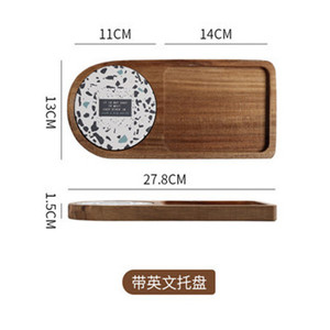Japanese Style Wooden <b>Tray</b> Acacia Wood Heat Resistant Serving <b>Tray</b> For Coffee <b>Tea</b> Snacks Bread - Product Image 3