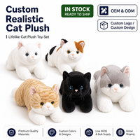 Peluches de chat accroupis chat en peluche pelucheux chat en peluche jouets gris noir chaton en peluche
