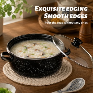 Wholesale 5 Pcs Enamel Soup <b>Pot</b> <b>Set</b> Heavy Duty Vintage Enamelware Cooking <b>Pot</b> Professional Food Stockpot Kit - Product Image 4