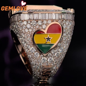 แหวนเพชร GEMLOVE ระดับไฮเอนด์ D-F VVS ฝังเพชรเต็มวง สำหรับงานปาร์ตี้ไนท์คลับ - Product Image 2