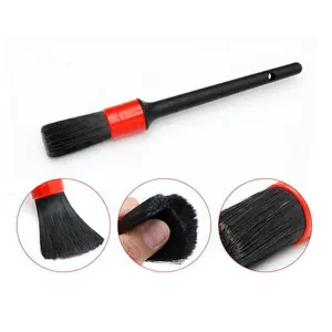 ANSITOOL Set Kuas Detailing Cuci Mobil 5 Buah Warna Hitam+Merah Gagang Panjang Bulu Plastik Nylon untuk Pembersihan Efektif - Product Image 2