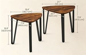 Meilleures ventes : Ensemble de 3 tables basses gigognes pour salon, chambre à coucher, style industriel, petites tables d'appoint empilables - Product Image 2