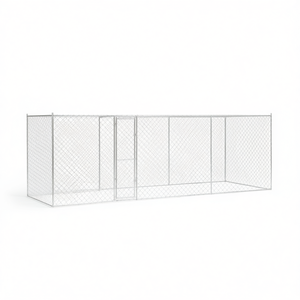 Jaula para perros de acero galvanizado 236.22 x 78.74 x 78.74 pulgadas, rectangular, para exteriores, con puertas y corrales para mascotas - Product Image 1