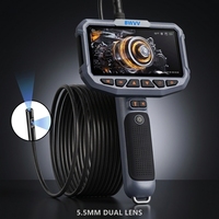 Endoscope industriel BWVV MG50 à double objectif 5,5 mm, tube flexible 10FT/16,4FT, caméra HD 5 pouces avec lumière LED, indice de protection IP67, batterie 4 heures
