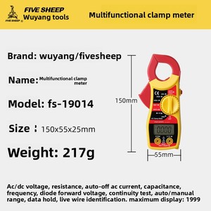 Multimètre à <span class=keywords><strong>pince</strong></span> 600A/600V numérique pour l'entretien électrique automobile, diagnostic de circuit, test de courant, de tension et de résistance - Product Image 3