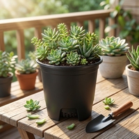 Petits pots de fleurs noirs pour pépinière, fabriqués en Chine, en PP, avec trous de drainage, durables, légers, biodégradables, vente en gros, style Japandi