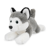 Peluche Realista de Husky Siberiano, Juguete de Peluche Suave, Muñeco de Cachorro en Postura Sentada y Acostada, Regalo para Niños, OEM Personalizado
