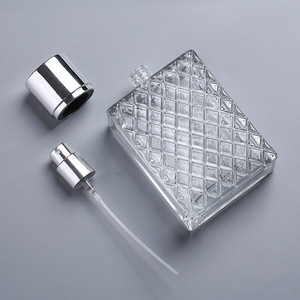 Hot Sale Rectangle Glass <b>Spray</b> Bottle 100ml <b>Silver</b> Sprayer Cap Empty Refillable Perfume Bottles - Product Image 2