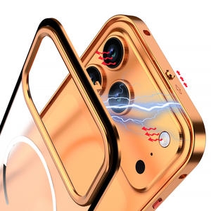 Funda Magnética Esmerilada para Teléfono con Marco de Aluminio Metalizado para 17 Air 16 Plus 15 14 13 12 Pro Max <span class=keywords><strong>11</strong></span>, 5 Colores - Product Image 4