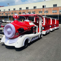 HAOJILE Ultra Large Retro Train Amusement Park Kids Ride Electric Trackless Train Amusements Rides Electric Train à vendre