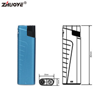 Briquet électronique coupe-vent en métal MK avec logo personnalisé, briquet à gaz à couvercle rabattable, flamme jet, rechargeable