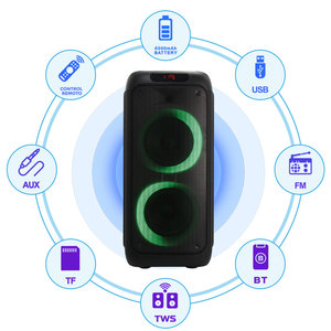 Impermeable para Bluetooth Party Boombox con iluminación LED RGB Comunicación USB Inalámbrica para Karaoke al aire libre Efectos de luz de llama - Product Image 5