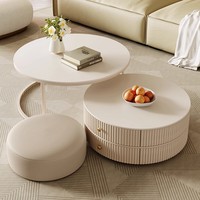 2025 Table basse blanche pure avec base ronde en métal Design moderne simple de luxe pour la maison pour les petits appartements et salons